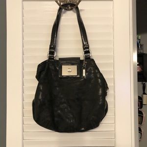 Cole Haan Black Nubuck Leather Handbag